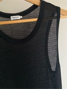 Filippa K - sporty black sheer mesh tank top